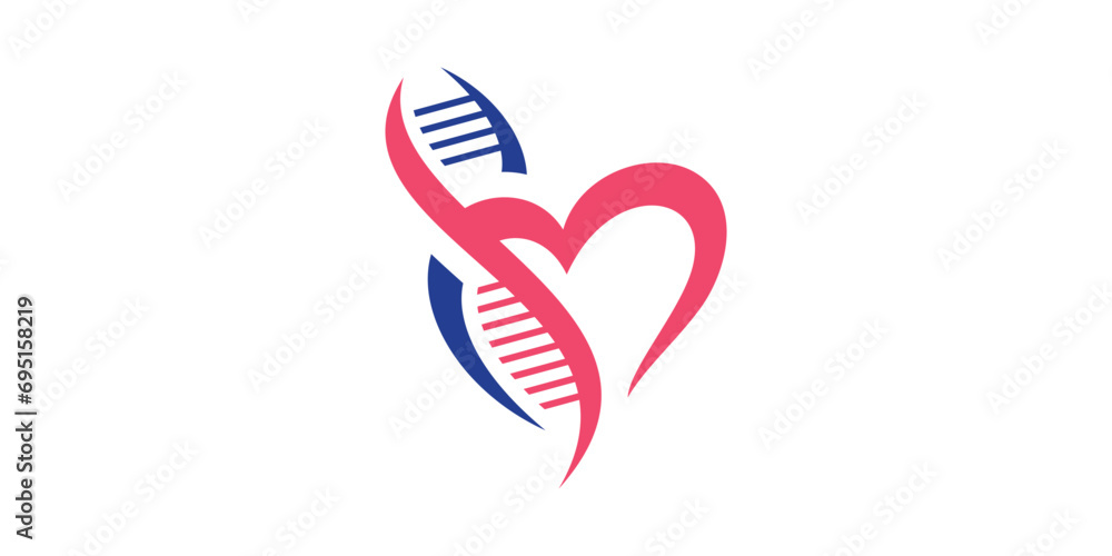 logo design combination of love shape with genetics, icon, vector, symbol. logo design combination of love shape with genetics, icon, vector, symbol.