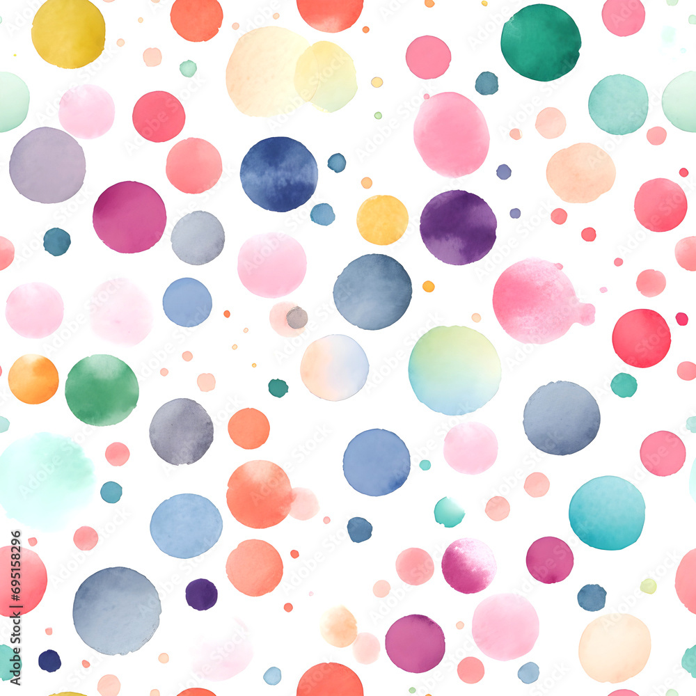 Watercolor Pastel Dots Digital Paper Seamless Dots Patterns Background. Generative Ai Watercolor Pastel Dots Digital Paper Seamless Dots Patterns Background. Generative Ai