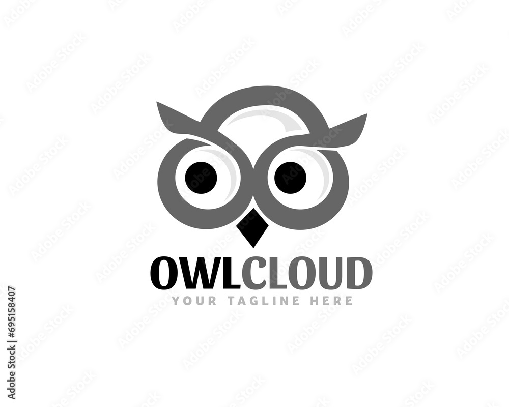 owl cloud head logo icon symbol design template illustration inspiration