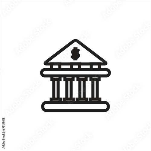 bank vector icon line templte photo