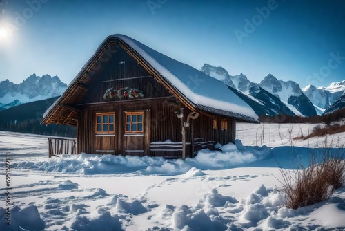 house in the snow