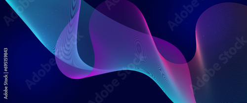 Technology background. Abstract blue background with colorful wavy fluid shape. Trendy vibrant gradient liquid wave design. Modern flow shape for banner, brochure, cover, flyer, poster, presentation