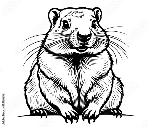 marmot, four drawings of a marmot, on a white background vector image