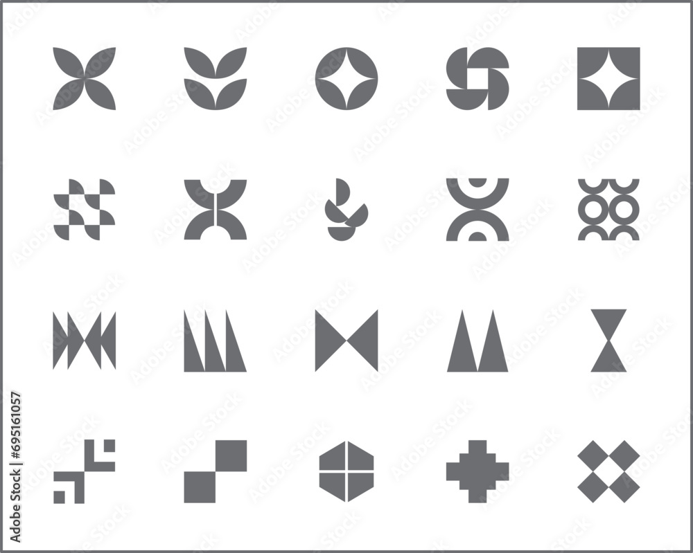 Set of shape and symbol icons line style. It contains such Icons as ...