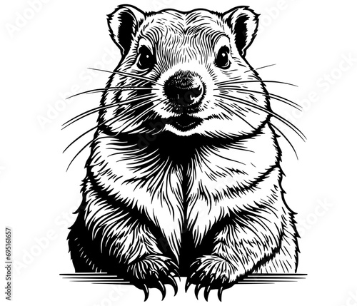marmot, four drawings of a marmot, on a white background vector image