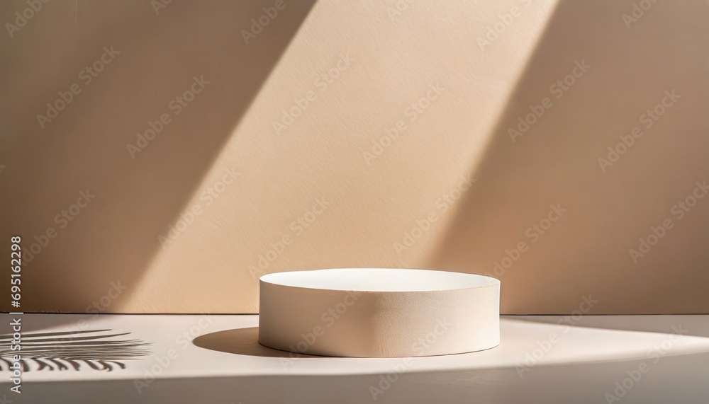 Stone podium for display product. Background for cosmetic product branding Stone podium for display product. Background for cosmetic product branding