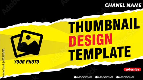 A simple editable thumbnail design with black and yellow combination is suitable for content about sports