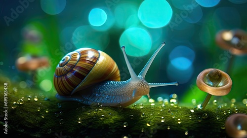 a snail in a bioluminescent lush decor avatar