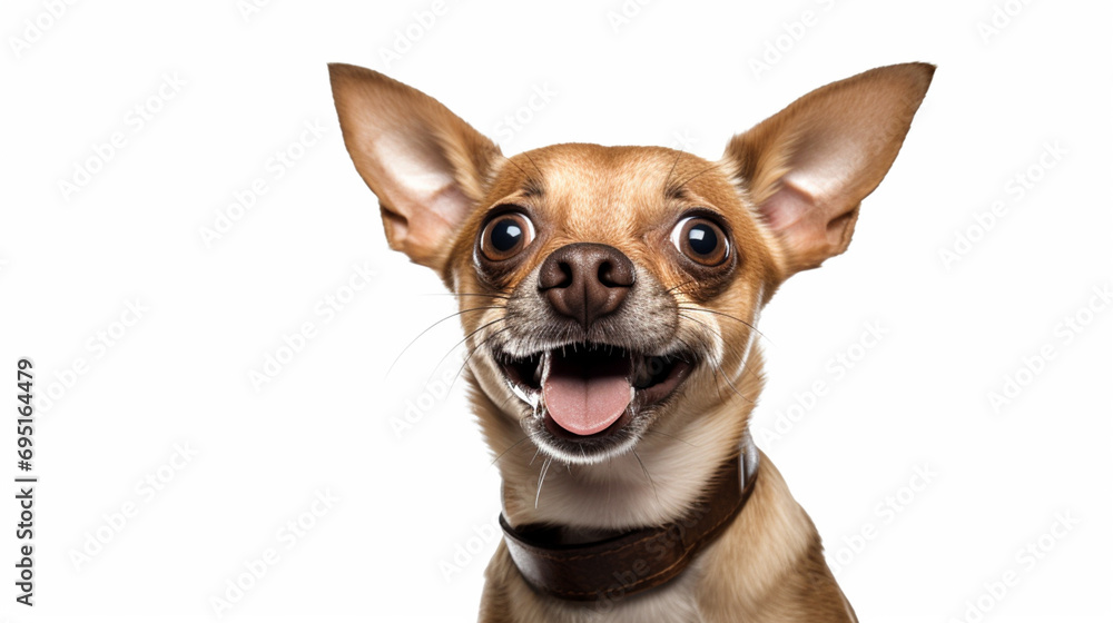 Cute Tiny Toy Cihuahua isolated on white background. Generative AI Cute Tiny Toy Cihuahua isolated on white background. Generative AI