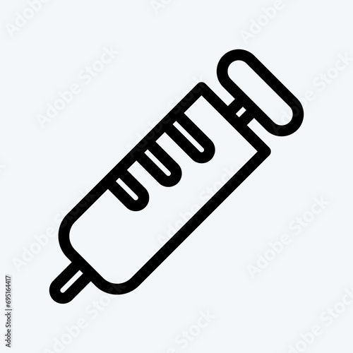 Icon Vaccination. suitable for education symbol. line style. simple design editable. design template vector. simple illustration