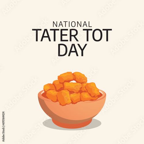 Flyers honoring National Tater Tot Day or promoting associated events can utilize National Tater Tot Day vector graphics. design of flyers, celebratory materials.
