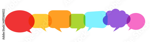 Rainbow colorful speech bubble cute concept communication business illustration vector