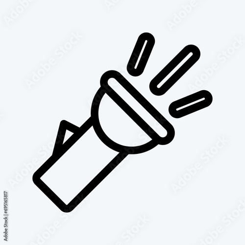 Icon Pocket Torch. suitable for education symbol. line style. simple design editable. design template vector. simple illustration