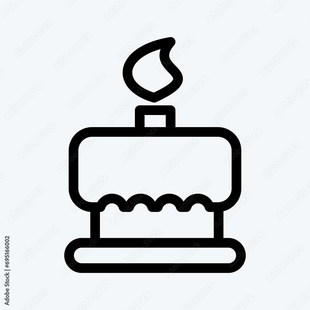 Icon Birthday Cake. suitable for Bakery symbol. line style. simple design editable. design template vector. simple illustration