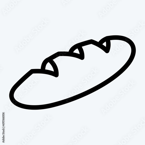 Icon Bread. suitable for Bakery symbol. line style. simple design editable. design template vector. simple illustration