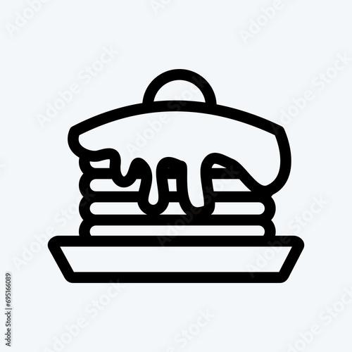 Icon Pancake. suitable for Bakery symbol. line style. simple design editable. design template vector. simple illustration