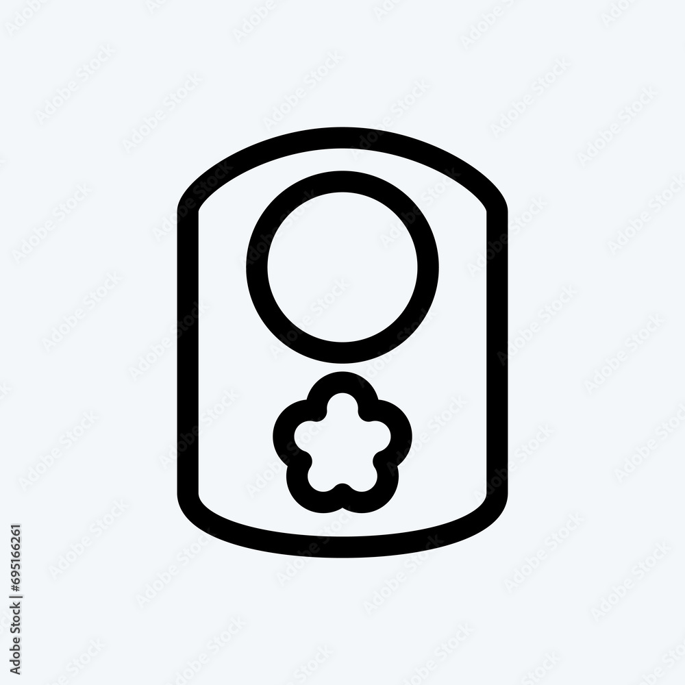 Icon Baby Bib. suitable for Kids symbol. line style. simple design editable. design template vector. simple illustration Icon Baby Bib. suitable for Kids symbol. line style. simple design editable. design template vector. simple illustration