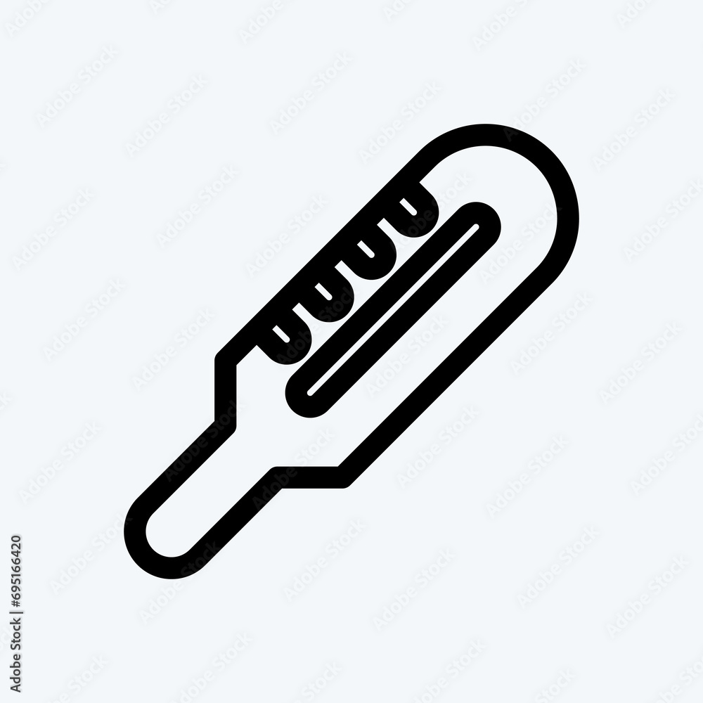 Icon Thermometer. suitable for Kids symbol. line style. simple design editable. design template vector. simple illustration Icon Thermometer. suitable for Kids symbol. line style. simple design editable. design template vector. simple illustration