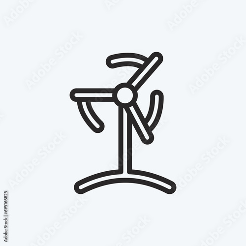 Icon Wind Turbine. suitable for education symbol. line style. simple design editable. design template vector. simple illustration
