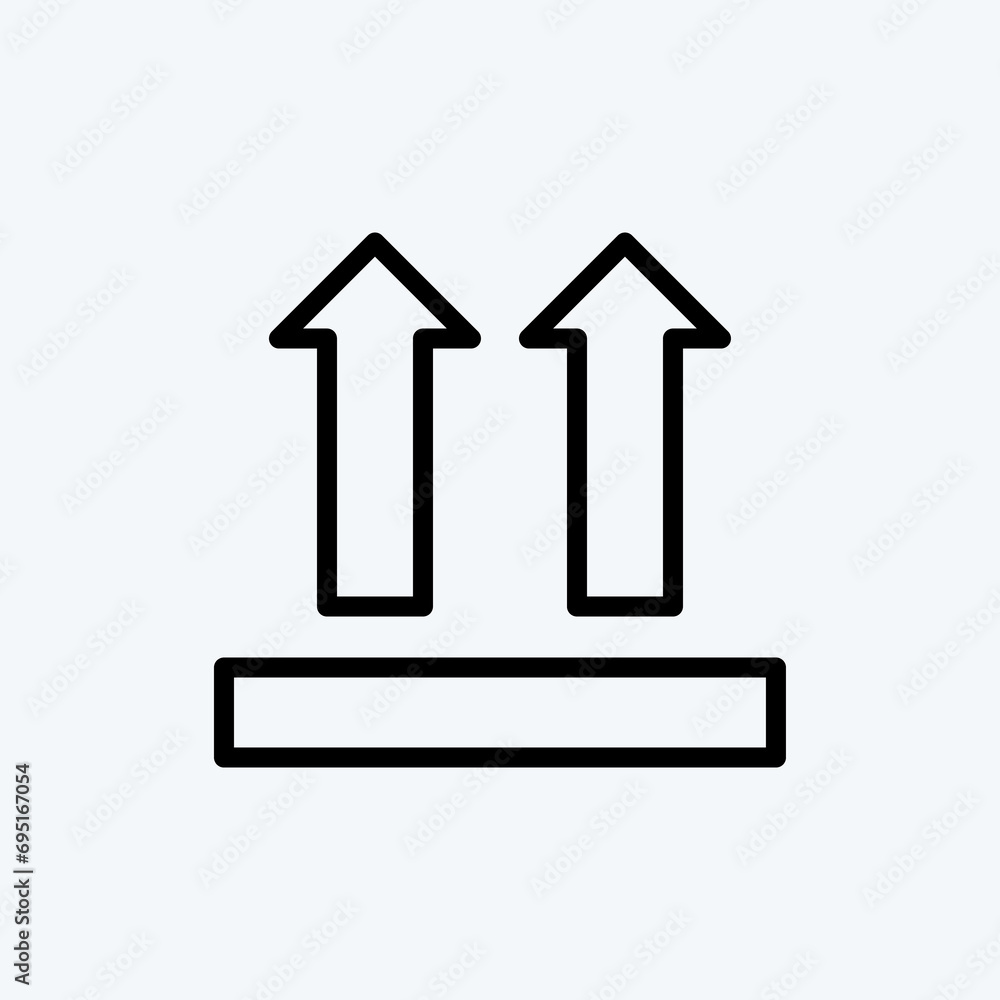 Icon This Side Up. suitable for education symbol. line style. simple design editable. design template vector. simple illustration Icon This Side Up. suitable for education symbol. line style. simple design editable. design template vector. simple illustration