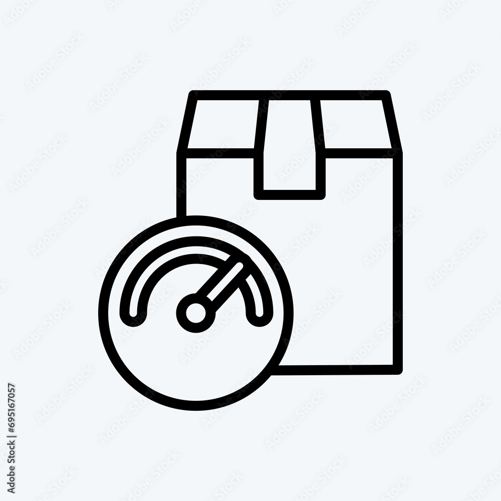 Icon Weighing. suitable for education symbol. line style. simple design editable. design template vector. simple illustration