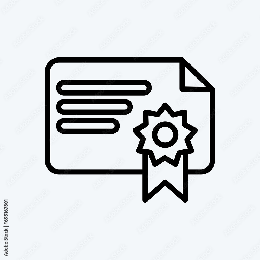 Icon Sertificate. suitable for Bee Farm. Line Style. simple design editable. design template vector. simple illustration Icon Sertificate. suitable for Bee Farm. Line Style. simple design editable. design template vector. simple illustration