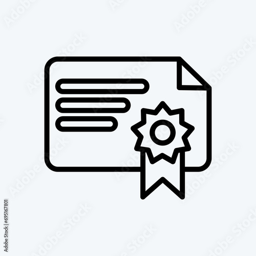 Icon Sertificate. suitable for Bee Farm. Line Style. simple design editable. design template vector. simple illustration