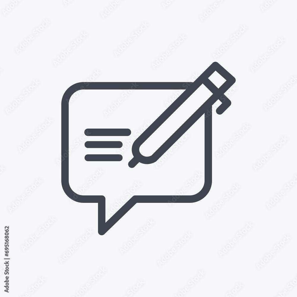 Icon Review. suitable for Feedback symbol. Line Style. simple design editable. design template vector. simple symbol illustration - obrazy, fototapety, plakaty 