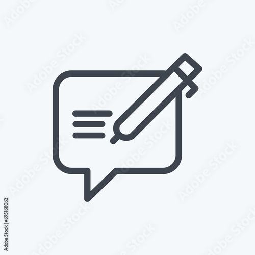 Icon Review. suitable for Feedback symbol. Line Style. simple design editable. design template vector. simple symbol illustration photo