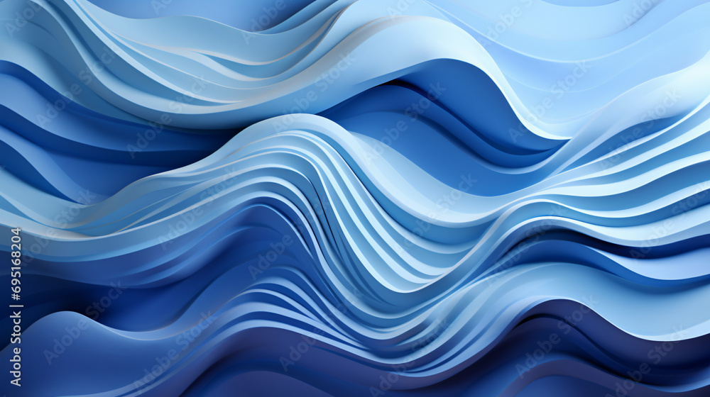 Abstract waves flow against a mountain background
