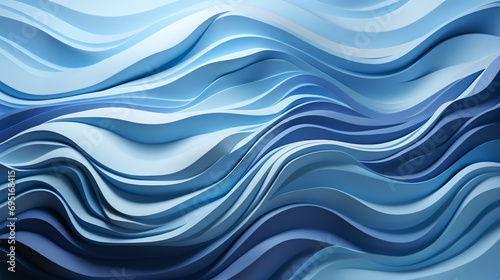 Abstract waves flow against a mountain background  © 天下 独孤