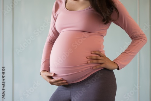 Close-up of gentle pelvic tilts. workout for pregnancy