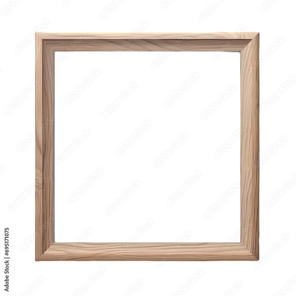 Empty wooden photo frame isolated on transparent background Empty wooden photo frame isolated on transparent background