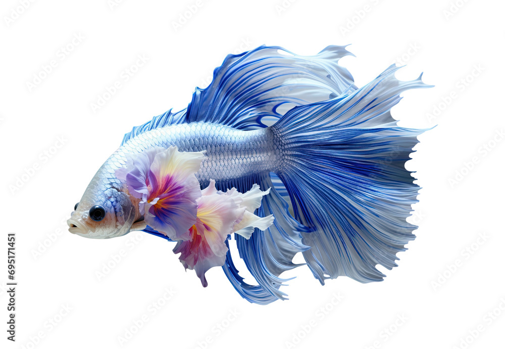 Fototapeta premium Siamese_fish_with_flower_tail_and_fins_closeup