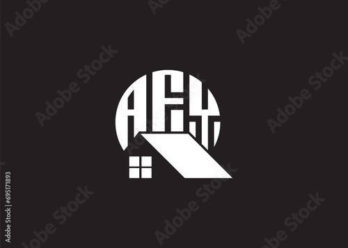 Real Estate Letter AFY Monogram Vector Logo.Home Or Building Shape AFY Logo photo