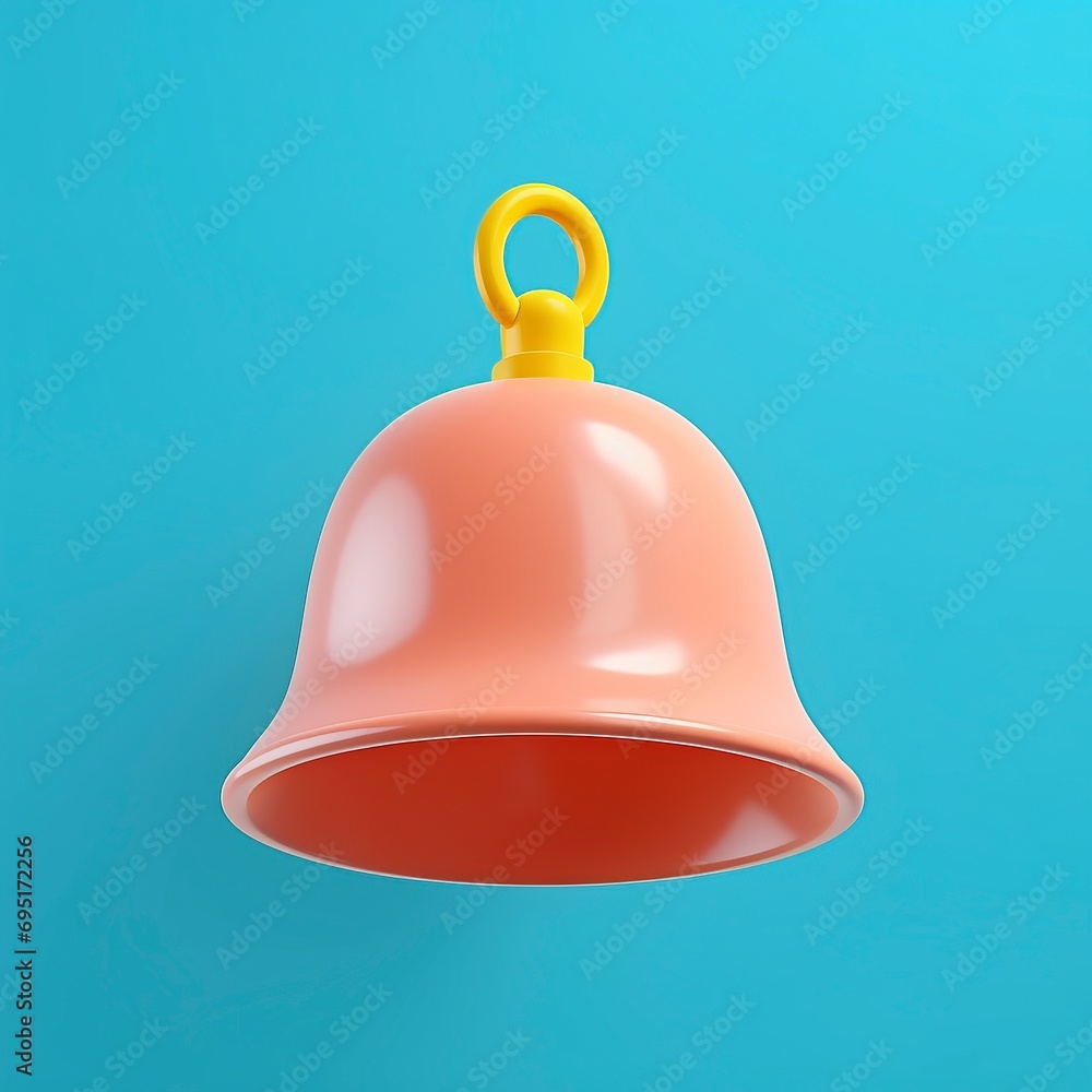 notification bell isolated on one color background. 3d rendering - generative ai notification bell isolated on one color background. 3d rendering - generative ai