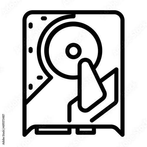 HDD icon, line icon style