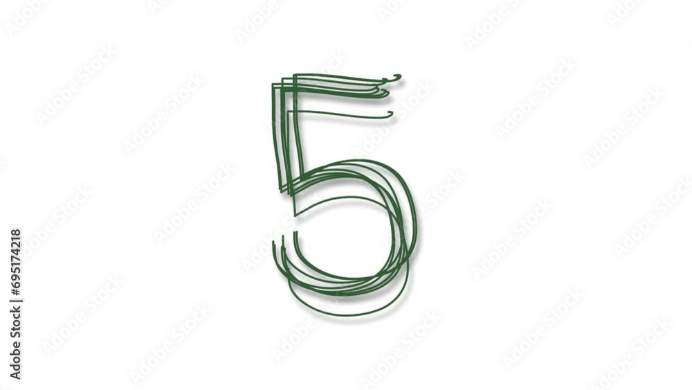 Digital countdown from zero to ten seconds. Each number is in the form of a multilinear figure. Digital countdown from zero to ten seconds. Each number is in the form of a multilinear figure.