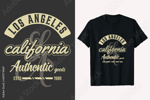 Los angeles california authintic typography sweet tee shirt design graphic.