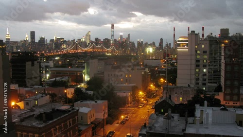 Cityscape with skyscrapers and Queensboro Bridge  photo