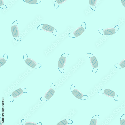 Medical mask seamless pattern. Suitable for backgrounds, wallpapers, fabrics, textiles, wrapping papers, printed materials, and many more. Editable vector.