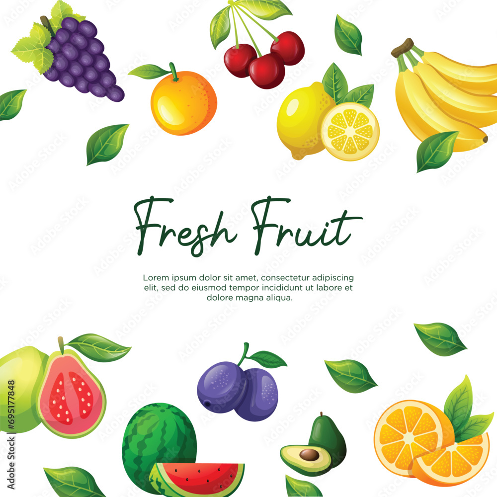 Fruit background in realistic style Fruit background in realistic style