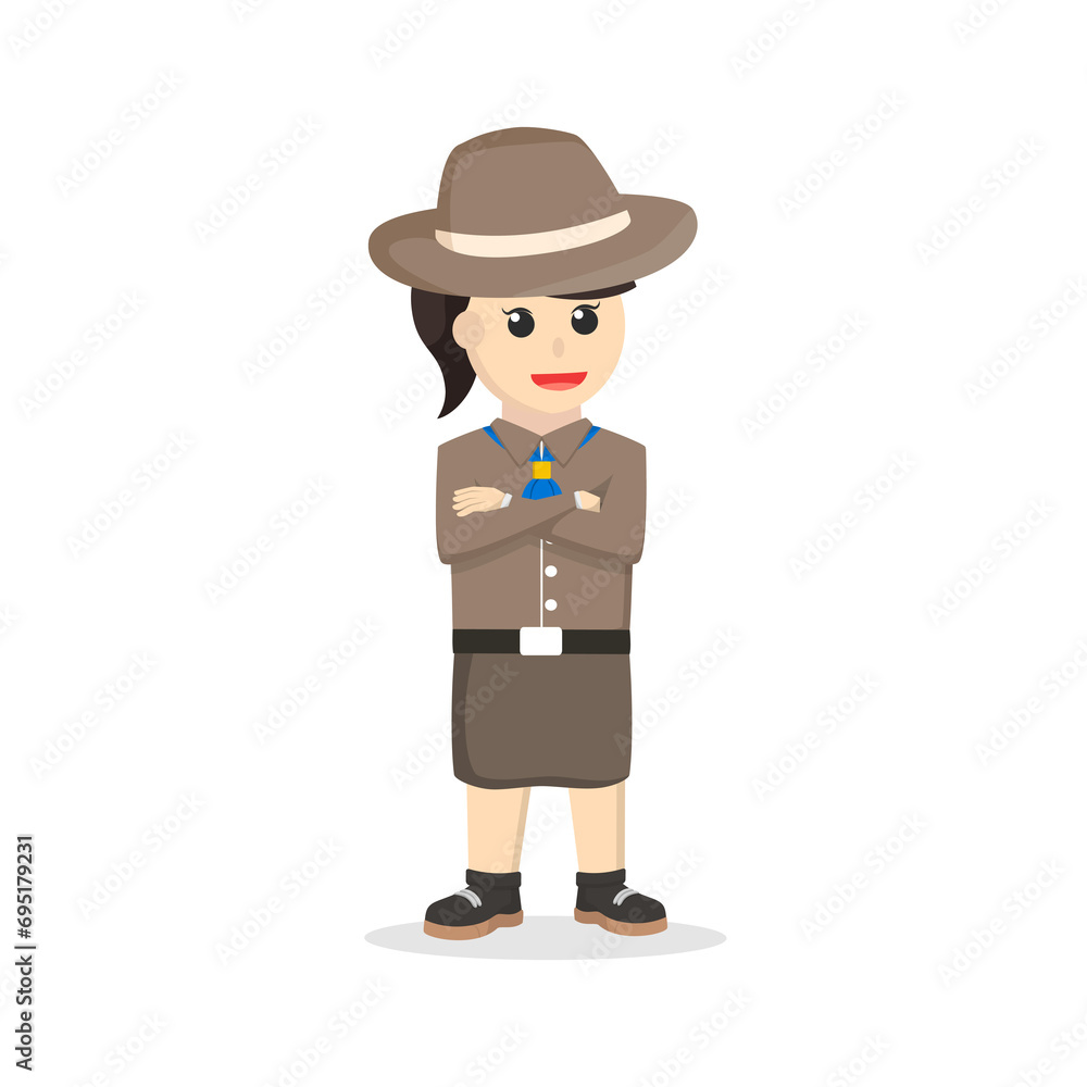 girl scout pose design character on white background