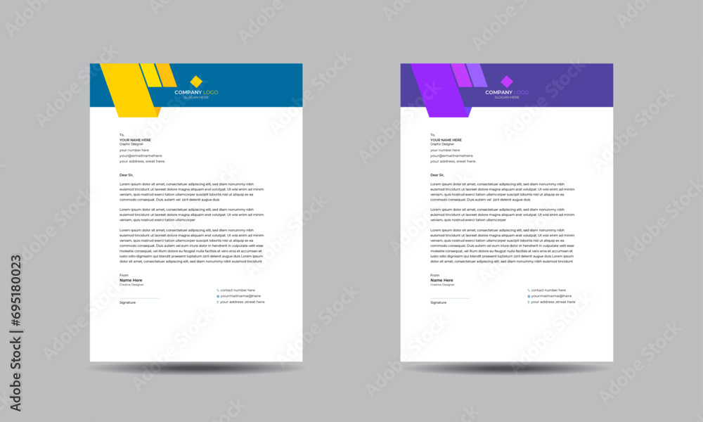 Letterhead, simple letterhead, unique official letterhead, official letterhead. business letterhead.