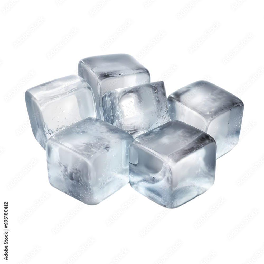 Ice cubes isolated on transparent background Ice cubes isolated on transparent background