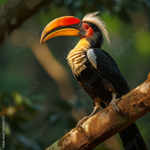 Thai Wilderness Unveiled: The Spectacular Hornbill in the Daylight Forest