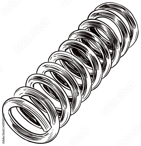 shock absorber handdrawn illustration