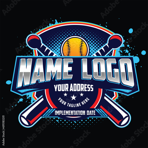 Baseball tournament logo. Modern professional baseball template logo design for baseball club