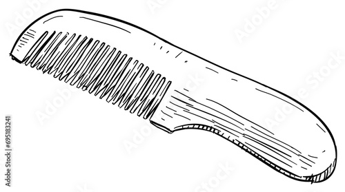 hair comb handdrawn illustration