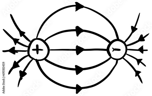 magnetic field handdrawn illustration